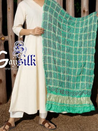 Rama Red Bandhani Gharchola Dupatta Pure GajiSilk