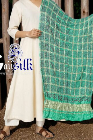 Rama Red Bandhani Gharchola Dupatta Pure GajiSilk