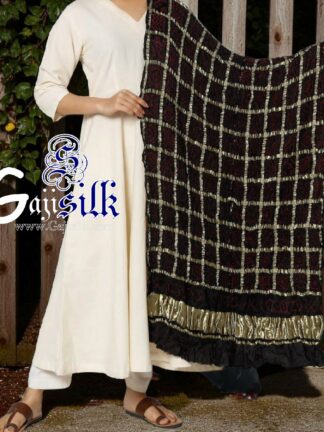 Black Red Bandhani Gharchola Dupatta Pure GajiSilk