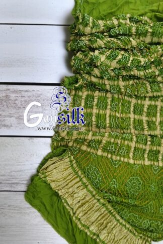 Mehendi Green Gharchola Bandhani Saree Pure GajiSilk