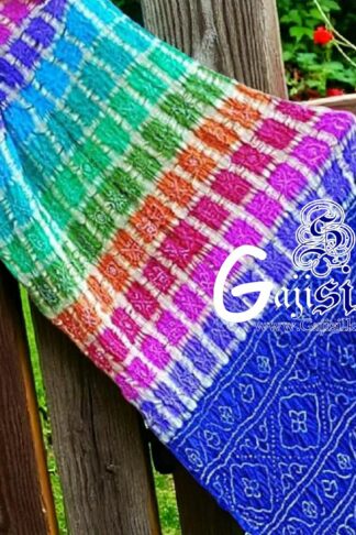 Blue Bandhani Gharchola Multi Color Saree Pure GajiSilk
