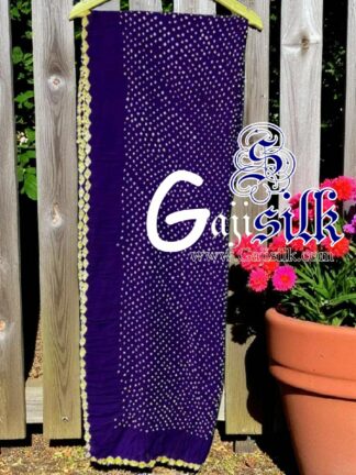 Purple Rai Dani Bandhani Dupatta Pure GajiSilk