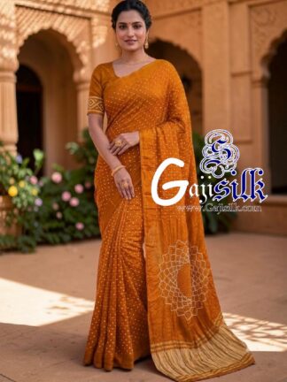 Mastered Makdi Bandhani Saree GajiSilk Lagdi Palav