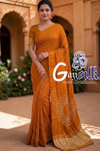 Mastered Makdi Bandhani Saree GajiSilk Lagdi Palav