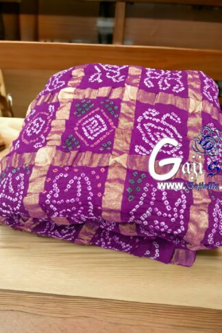 Bright Magenta Gharchola Rai Bandhani Saree Kala Cotton