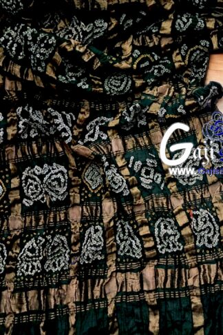 Black Gharchola Rai Bandhani Saree Kala Cotton