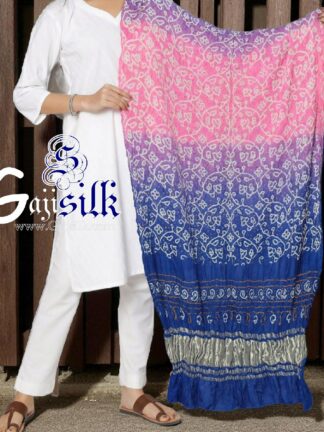 Blue Shikari Bandhani Dupatta Pure Gaji Silk
