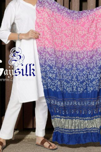 Blue Shikari Bandhani Dupatta Pure Gaji Silk