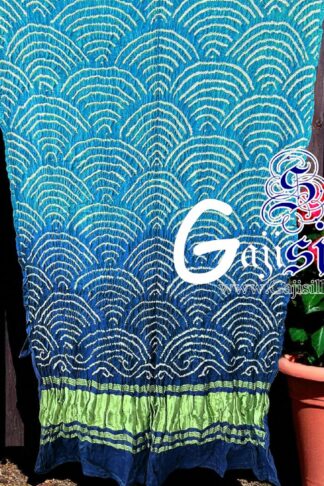 Aqua T Blue Bandhani Dupatta Wifi Design Pure GajiSilk
