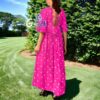 Rani Pink Designer Bandhani Anarkali Dress In Pure Silk - Image 2
