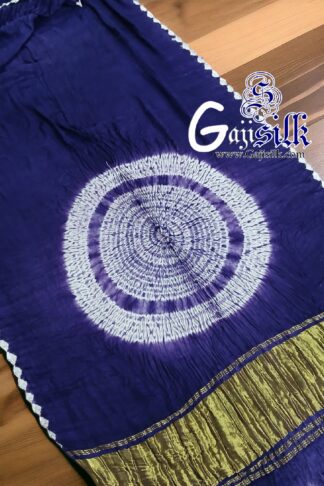 Blue Shibori Saree Handmade Gaji Silk