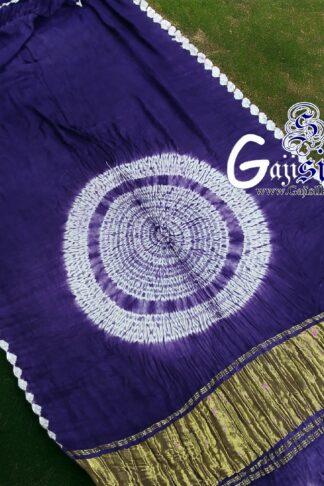 Purple Shibori Saree Handmade Gaji Silk