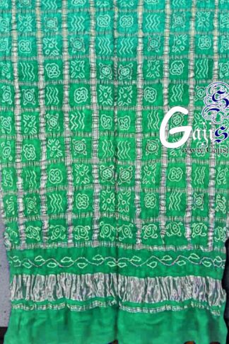 Aqua Rama Bandhani Gharchola Dupatta Pure GajiSilk