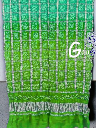 Rama Parrot Bandhani Gharchola Dupatta Pure GajiSilk