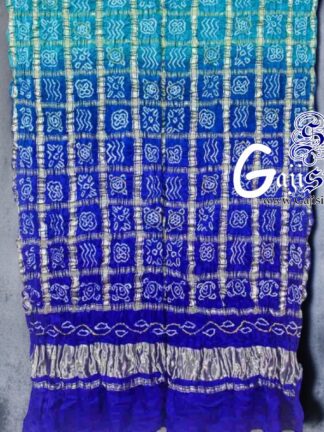 Blue Sky Bandhani Gharchola Dupatta Pure GajiSilk