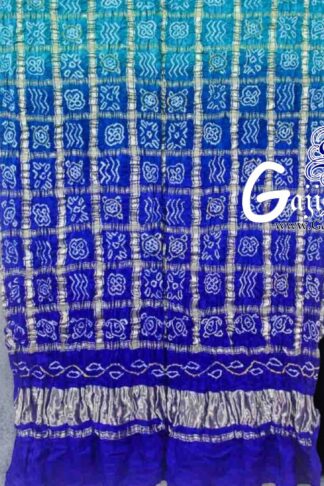 Blue Sky Bandhani Gharchola Dupatta Pure GajiSilk