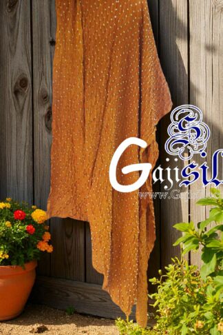Rust Dots Rai Dani Bandhani Dupatta Pure GajiSilk