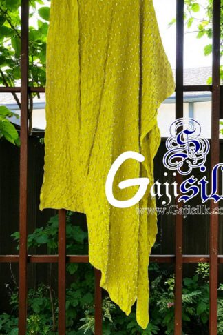Yellow Dots Rai Dani Bandhani Dupatta Pure GajiSilk