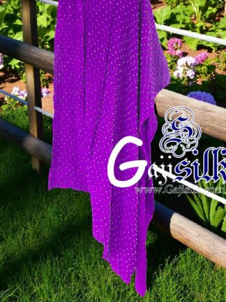 Magenta Dots Rai Dani Bandhani Dupatta Pure GajiSilk