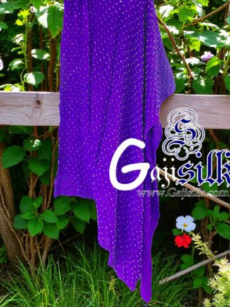 Purple Dots Rai Dani Bandhani Dupatta Pure GajiSilk