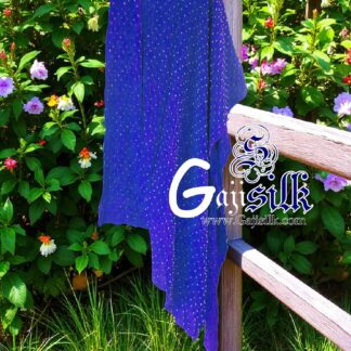 Blue Dots Rai Dani Bandhani Dupatta Pure GajiSilk