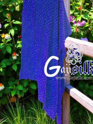 Blue Dots Rai Dani Bandhani Dupatta Pure GajiSilk