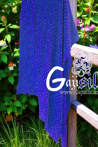 Blue Dots Rai Dani Bandhani Dupatta Pure GajiSilk