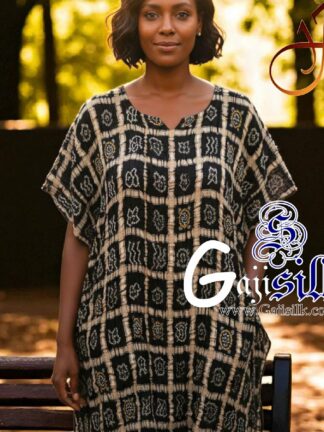 Black Bandhani Gharchola Kaftan Pure Gaji Silk Arfat Khatri Designer