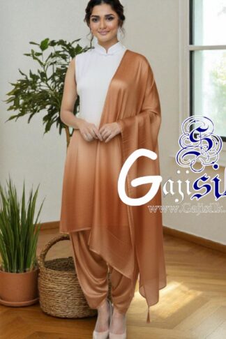 Chicco White Plain Ombre Suit Gaji Silk Dress Material