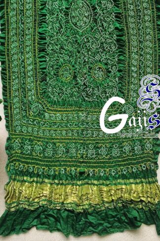 Green Shikari Rai Bandhani Dupatta Pure Gaji Silk