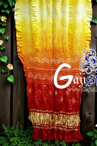 Sunrise Shaded Ombre Bandhani Chandrakhani Dupatta Pure GajiSilk