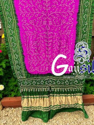 Green Rani Ambadal Rai Bandhani Dupatta Pure Gaji Silk