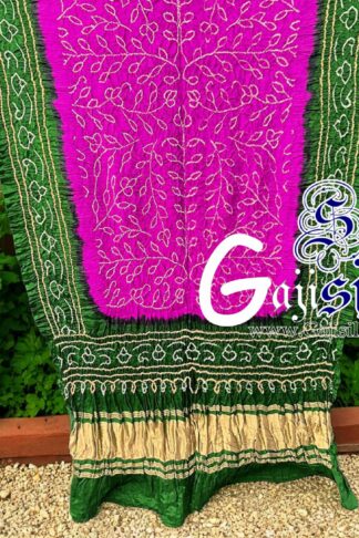 Green Rani Ambadal Rai Bandhani Dupatta Pure Gaji Silk