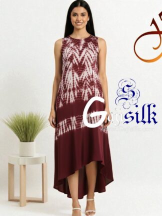 Marron Shibori Kurti Gaji Silk Arfat Khatri Designer