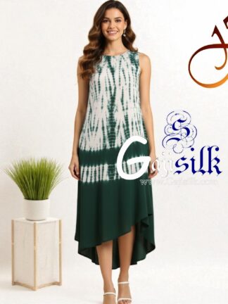 Green Shibori Kurti Gaji Silk Arfat Khatri Designer