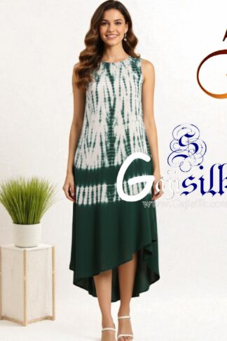Green Shibori Kurti Gaji Silk Arfat Khatri Designer