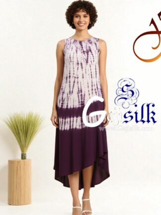 Wine Magenta Shibori Kurti Gaji Silk Arfat Khatri Designer