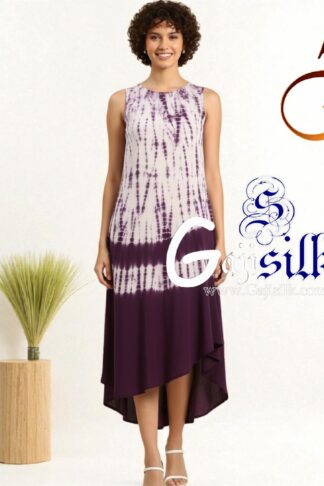 Wine Magenta Shibori Kurti Gaji Silk Arfat Khatri Designer