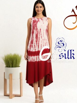 Red Shibori Kurti Gaji Silk Arfat Khatri Designer