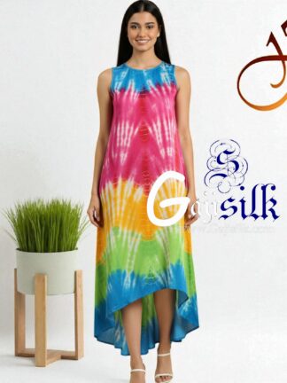 Multi Shibori Kurti Gaji Silk Arfat Khatri Designer