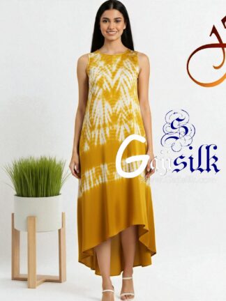 Yellow Shibori Kurti Gaji Silk Arfat Khatri Designer
