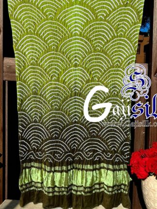 Mehndi Chatni Bandhani Dupatta Wifi Design Pure GajiSilk