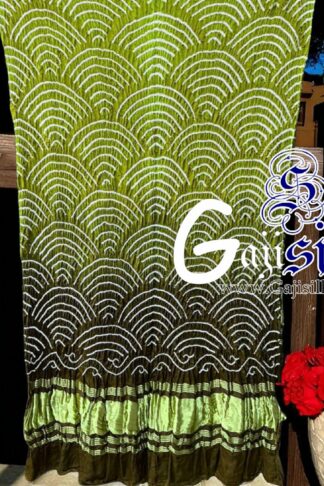 Mehndi Chatni Bandhani Dupatta Wifi Design Pure GajiSilk