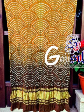 Mustered Wood Bandhani Dupatta Wifi Design Pure GajiSilk
