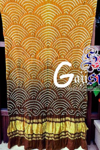 Mustered Wood Bandhani Dupatta Wifi Design Pure GajiSilk