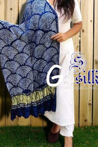 Navy Bandhani Dupatta Wifi Design Pure GajiSilk