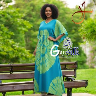 Sky Parrot Shibori Kaftan Five Rounds Gaji Silk Arfat Khatri Designer