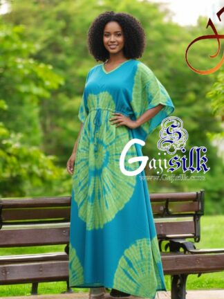 Sky Parrot Shibori Kaftan Five Rounds Gaji Silk Arfat Khatri Designer