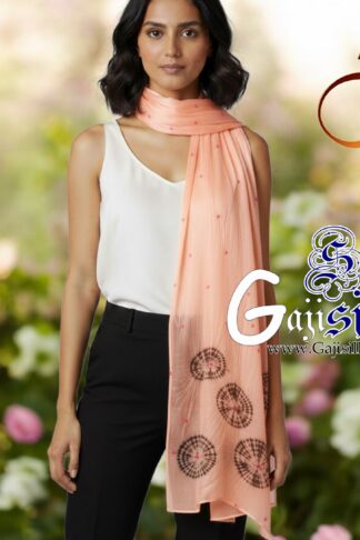 Pastel Pitch Gaji Silk Shibori Bandhani Stole