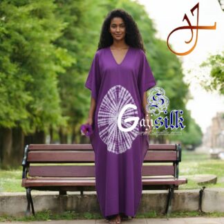 Magenta Shibori Kaftan Big Round Gaji Silk Arfat Khatri Designer